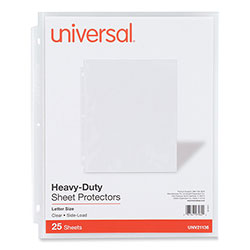 Universal Side-Load Poly Sheet Protectors, Heavy Gauge, Letter Size, Clear, 25/Pack