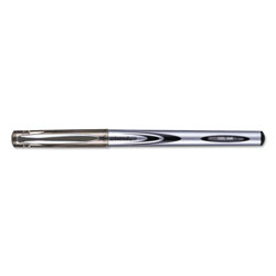 Universal Gel Pen, Stick, Medium 0.7 mm, Black Ink, Silver/Black Barrel, Dozen