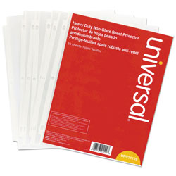 Universal Top-Load Poly Sheet Protectors, Heavy Gauge, Nonglare, Clear 50/Pack (UNV21129)