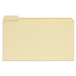 Universal Top Tab File Folders, 1/5-Cut Tabs: Assorted, Legal Size, 0.75 in Expansion, Manila, 100/Box