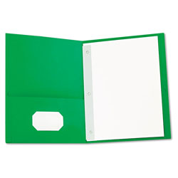 Universal Two-Pocket Portfolios with Tang Fasteners, 0.5 in Capacity, 11 x 8.5, Green, 25/Box