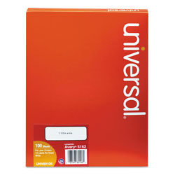 Universal White Labels, Inkjet/Laser Printers, 1.33 x 4, White, 14/Sheet, 100 Sheets/Box (UNV80106)