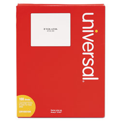 Universal White Labels, Inkjet/Laser Printers, 3.33 x 4, White, 6/Sheet, 100 Sheets/Box (UNV80108)
