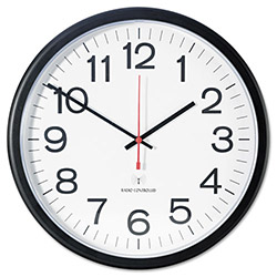 Universal Deluxe 13 1/2 in Indoor/Outdoor Atomic Clock, 13.5 in Overall Diameter, Black Case, 1 AA (sold separately)
