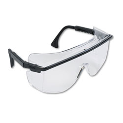 Uvex Safety Astrospec OTG 3001 Eyewear, Clear Lens, Anti-Scratch, Hard Coat, Black Frame