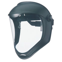 Uvex Safety Bionic Face Shield, Matte Black Frame, Clear Lens