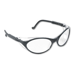 Uvex Safety Bandit Eyewear, Amber Lens, Polycarbonate, Anti-Scratch, HC, Black Frame