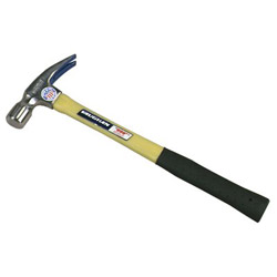Vaughan Fiberglass Hammer, Forged Steel Head, Straight Handle, 17 in, 24 oz Head, Milled Face