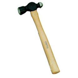 Vaughan Commercial Ball Pein Hammer, Hickory Handle, 15 in OAL, Forged Steel 24 oz Head