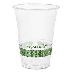 Vegware™ 96-Series Cold Cup, 16 oz, Clear/Green, 1,000/Carton