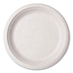 Vegware™ Nourish Molded Fiber Tableware, Plate, 9 in Diameter, White, 500/Carton