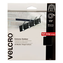 Velcro Heavy-Duty Fasteners, Extreme Outdoor Performance, 1 in x 10 ft, Black