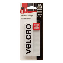 Velcro Industrial-Strength Heavy-Duty Fasteners, 2 in x 4 in, White, 2/Pack