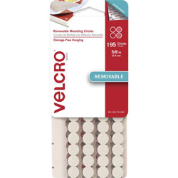 Velcro Mounting Tape, Removable, Circles, 5/8 in , 195/Pk, We