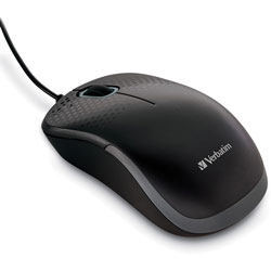 Verbatim Optical Mouse w/71 in Cable, Silent Tech, USB, Corded