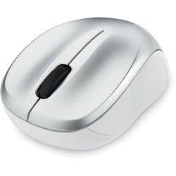 Verbatim Silent Wireless Blue LED Mouse, 2.4 GHz Frequency/32.8 ft Wireless Range, Left/Right Hand Use, Silver