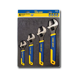 Vise Grip 4-pc Adjustable Wrench Tray Set, 6 in, 8 in, 10 in, 12 in