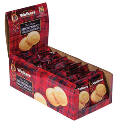 Walkers Shortbread Highlander Cookies, 1.4oz, 2 Pack, 12 Packs/Box