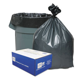 Webster Can Liners, 60 gal, 1.55 mil, 39 in x 56 in, Gray, 50/Carton