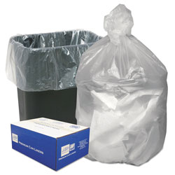 Webster Can Liners, 10 gal, 8 microns, 24 in x 24 in, Natural, 1,000/Carton