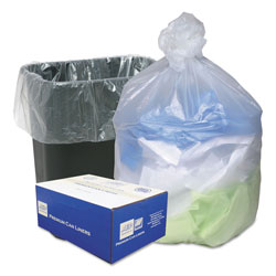 Webster Can Liners, 16 gal, 8 microns, 24 in x 33 in, Natural, 200/Carton
