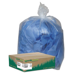 Webster Clear Recycled Can Liners, 31-33gal, 1.25mil, Clear, 100/Carton