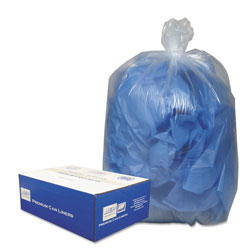 Webster Linear Low-Density Can Liners, 10 gal, 0.6 mil, 24 in x 23 in, Clear, 500/Carton