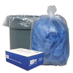 Webster Linear Low-Density Can Liners, 33 gal, 0.63 mil, 33 in x 39 in, Clear, 250/Carton
