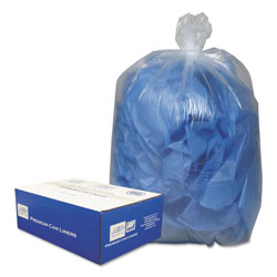 Webster Linear Low-Density Can Liners, 60 gal, 0.9 mil, 38 in x 58 in, Clear, 100/Carton