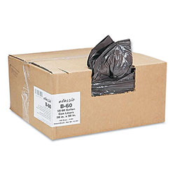 Webster Linear Low-Density Can Liners, 55 to 60 gal, 0.9 mil, 38 in x 58 in, Black, 10 Bags/Roll, 10 Rolls/Carton