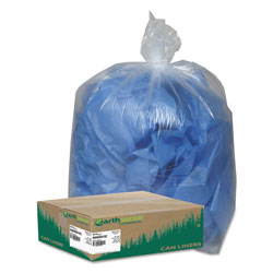 Webster Linear Low Density Clear Recycled Can Liners, 60 gal, 1.5 mil, 38 in x 58 in, Clear, 100/Carton