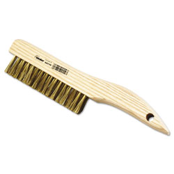 Weiler Plater's Brushes, 10 in, 4 X 18 Rows, Brass Wire, Curved Wood Handle