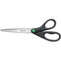 Westcott® KleenEarth Scissors, 9 in Long, 3.75 in Cut Length, Black Straight Handle