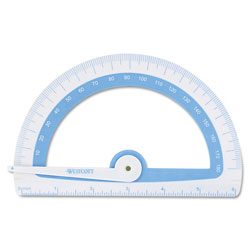 Westcott® Soft Touch School Protractor with Antimicrobial Product Protection, Plastic, 6 in Ruler Edge, Assorted Colors