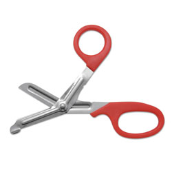 Westcott® Stainless Steel Office Snips, 7 in Long, 1.75 in Cut Length, Red Offset Handle