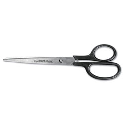 Westcott® Straight Contract Scissors, 8 in Long, 3 in Cut Length, Black Straight Handle