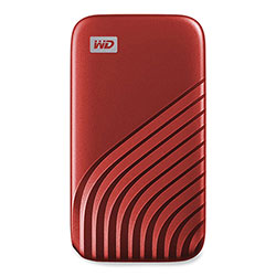 Western Digital MY PASSPORT External Solid State Drive, 1 TB, USB 3.2, Red