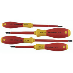 Wiha Tools Insulated Tool Sets, Phillips; Slotted, Metric, 4 per set