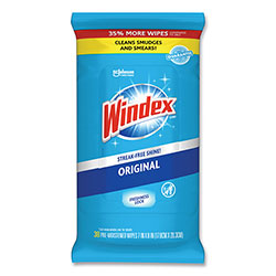 Windex Glass and Surface Wet Wipe, Cloth, 7 x 8, 38/Pack