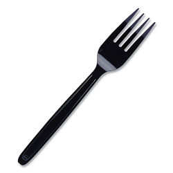 WNA Comet Cutlery for Cutlerease Dispensing System, Fork, 6 in, Black, 960/Box