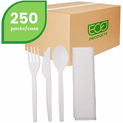 WNA Comet Eco-Products 7 in Cutlery, 250/Carton, Cutlery Set, Breakroom, Natural White, Cream