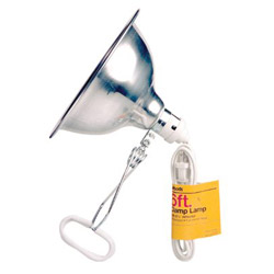 Woods Wire Flood and Clamp Lamp, Vented Aluminum Reflector, 150 W, 6 ft Cord, Incandescent Bulb Not Included