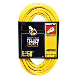 Woods Wire Yellow Jacket® Power Cord, 50 ft, 1 Outlet, Yellow