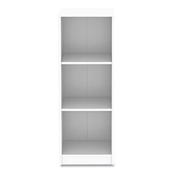 Workspace by Alera® Three-Shelf Narrow-Footprint Bookcase, 15.75 in x 11.42 in x 44.33 in, White