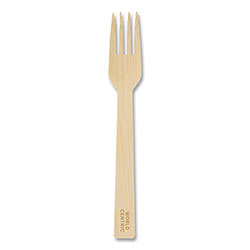 World Centric Bamboo Cutlery, Fork, 6.7 in, Natural, 2,000/Carton