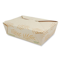 World Centric No Tree Folded Takeout Containers, 65 oz, 6.25 x 8.7 x 2.5, Natural, Sugarcane, 200/Carton