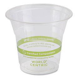 World Centric PLA Clear Cold Cups, 5 oz, Clear, 2,000/Carton