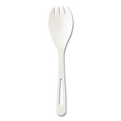 World Centric TPLA Compostable Cutlery, Spork, White, 1,000/Carton
