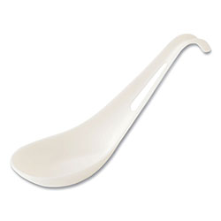 World Centric TPLA Compostable Cutlery, Asian Soup Spoon, White, 500/Carton