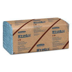 WypAll® L10 Windshield Towels, 1-Ply, 9.1 x 10.25, Light Blue, 224/Pack, 10 Packs/Carton